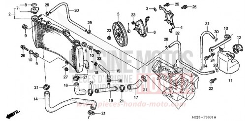 RADIATEUR (CBR900RR2,3) CBR900RR2 de 2002